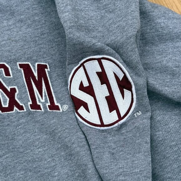 Vintage Texas A&M Hoodie NCAA Pullover Embroidered Grey XXL - Picture 5 of 8